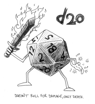 d20: Doesn't roll for Damage, only Death.
